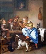 Jan Steen Children teaching a cat to dance France oil painting artist